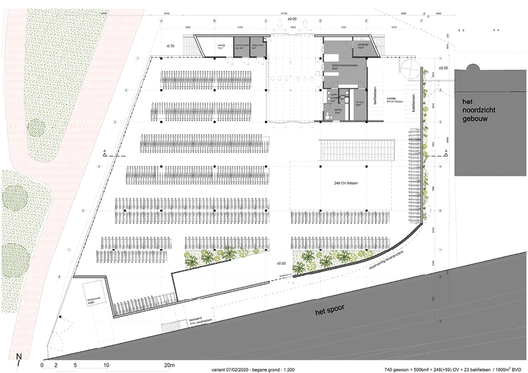 Rzut przyziemia parkingu; il. de Architekten Cie.