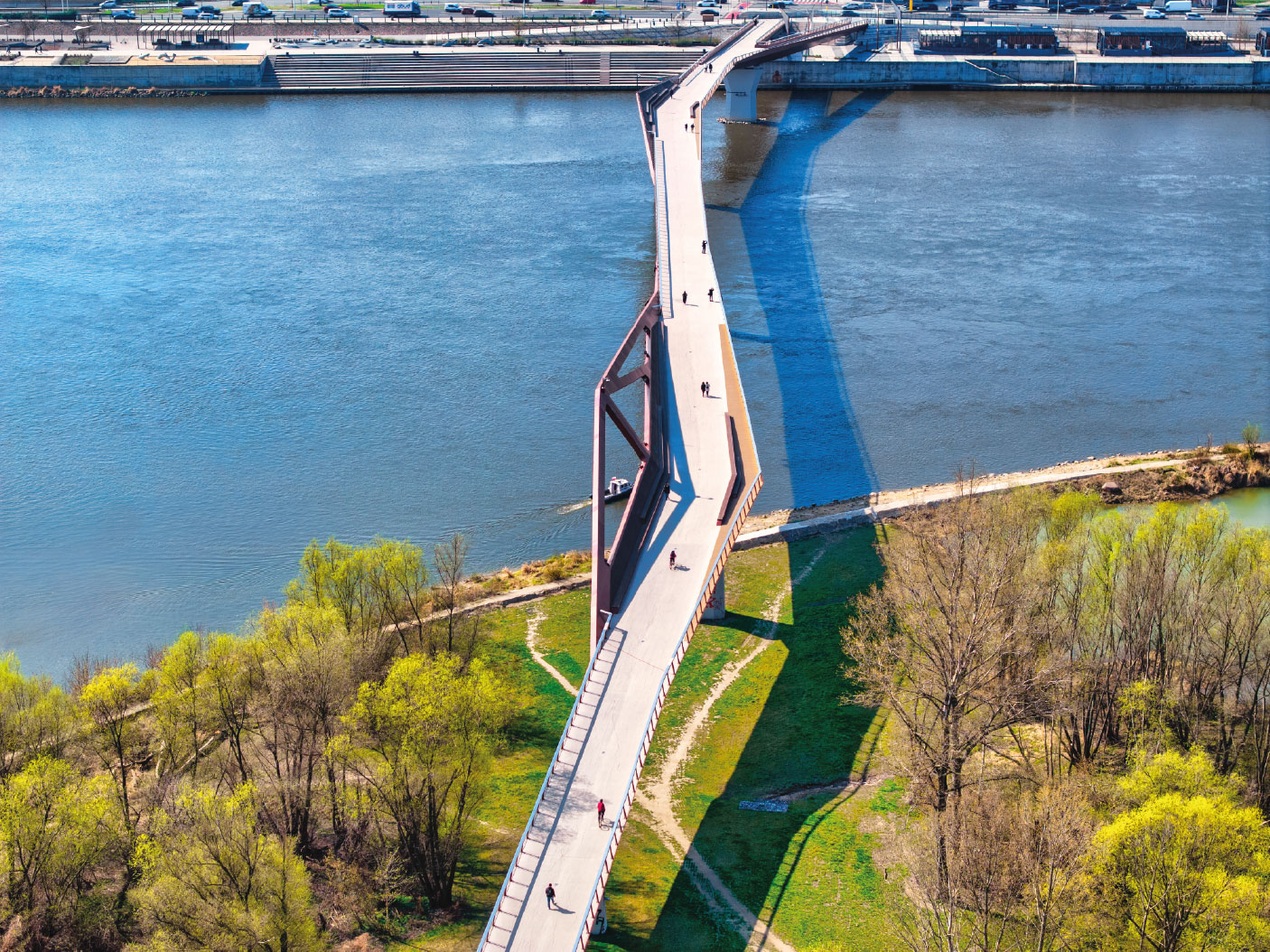 Most pieszo-rowerowy przez Wisłę; fot. m.st. Warszawa